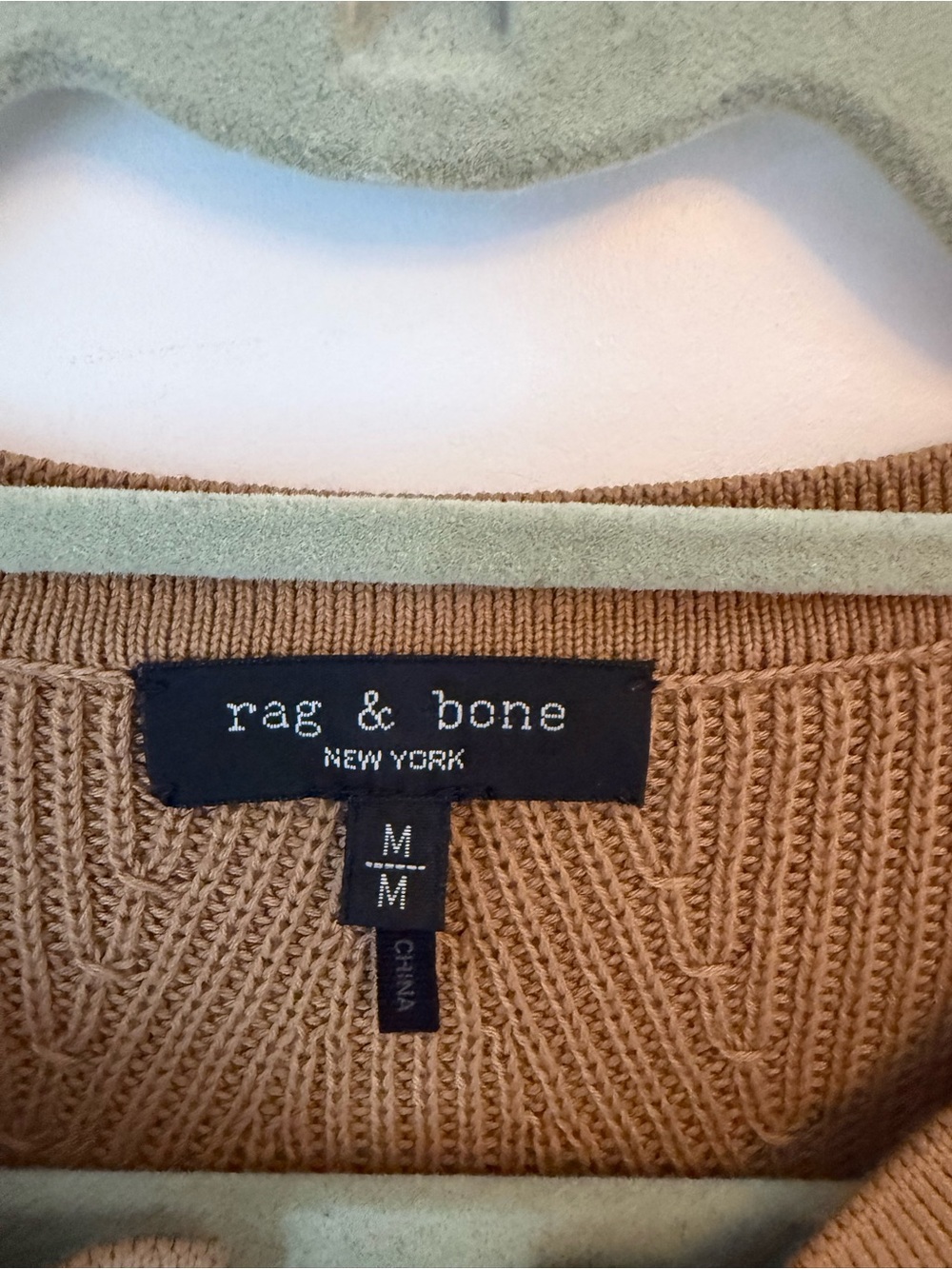 rag & bone Short-Sleeve Camel Knit Cardigan - Picture 3 of 5